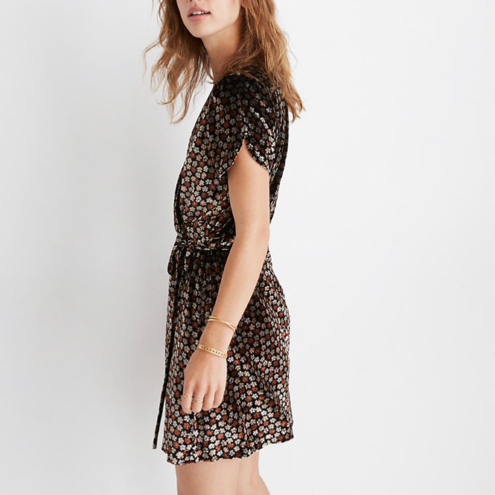 Madewell Velvet Wrap Dress - Picture 3 of 8